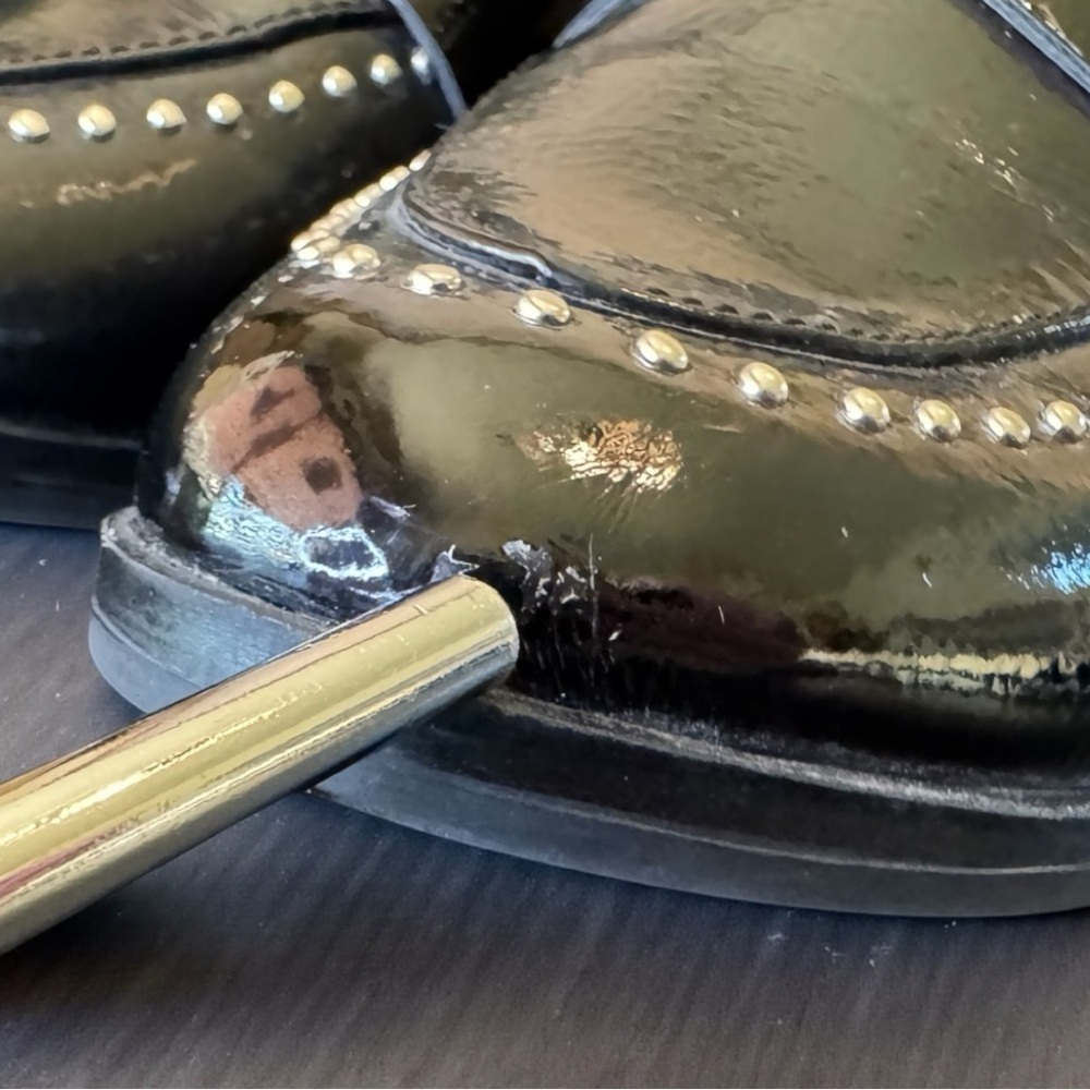 ALDO Black Studded Patent Loafers – Approx. Size 6–6.5 (See Measurements) - Picture 9 of 13
